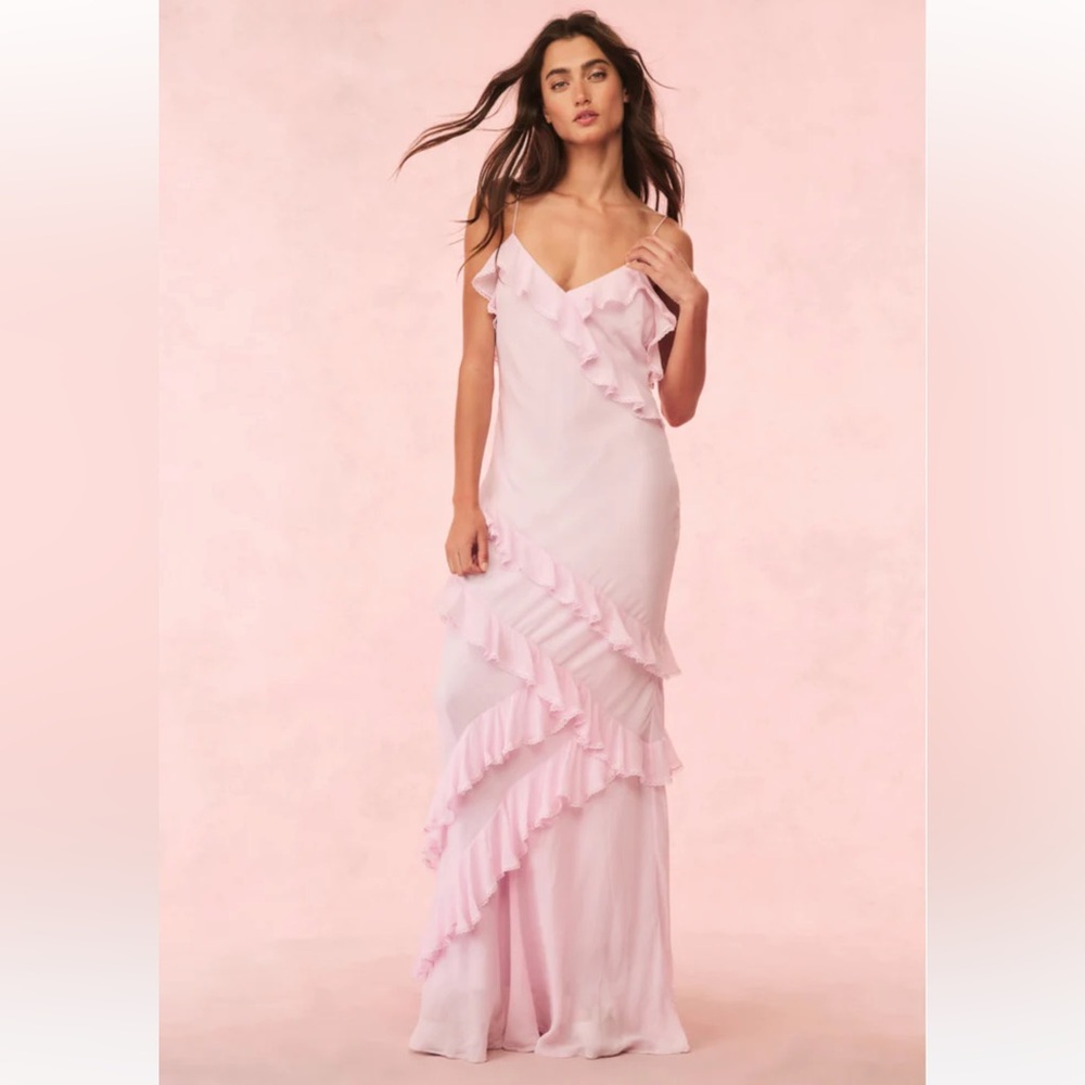 Pink love shack fancy Sleeveless Sweetheart Maxi Dress